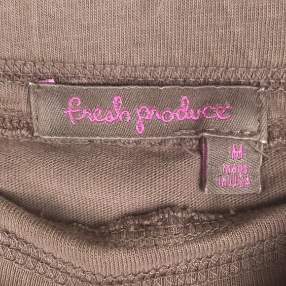 Fresh Produce Mini Skirt Brown Cotton Drawstring Elastic Waist Pockets Medium - Picture 9 of 11